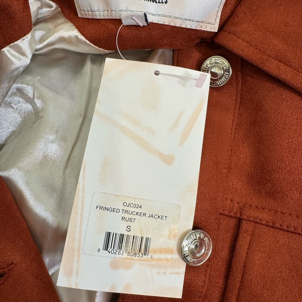 Juicy Couture Rust Color Soft Jacket with Fringe *NWT* - Picture 8 of 11